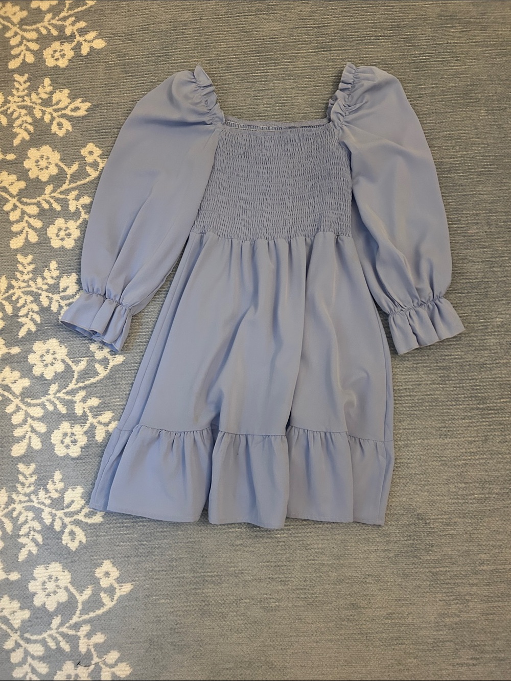 Amazon Light Lavender Puff Sleeve Smocked Dress